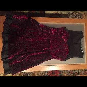 Red velvet patterned dress from Forever 21